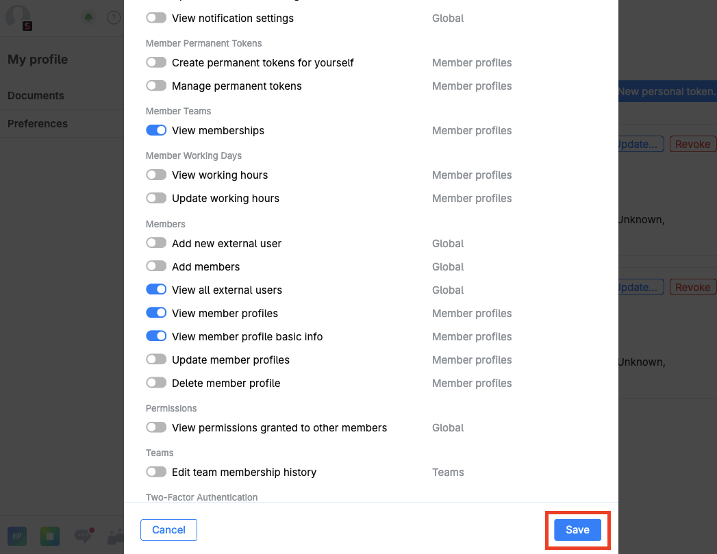 Permissions