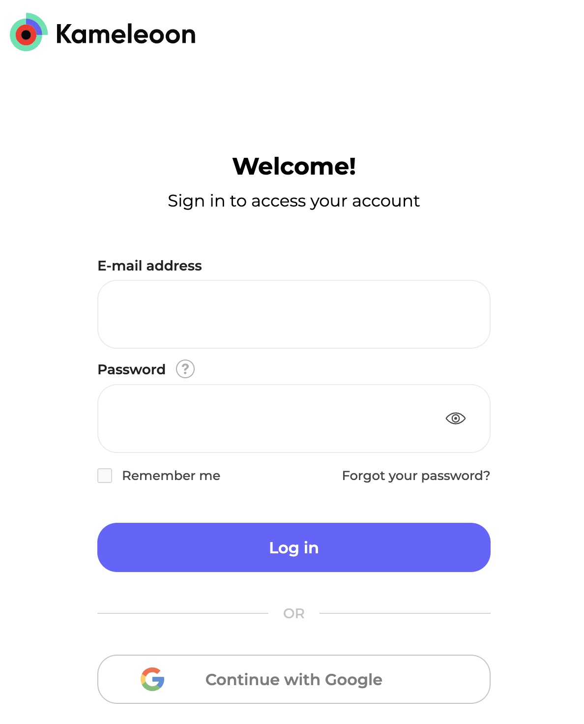 Log in to Kameleoon