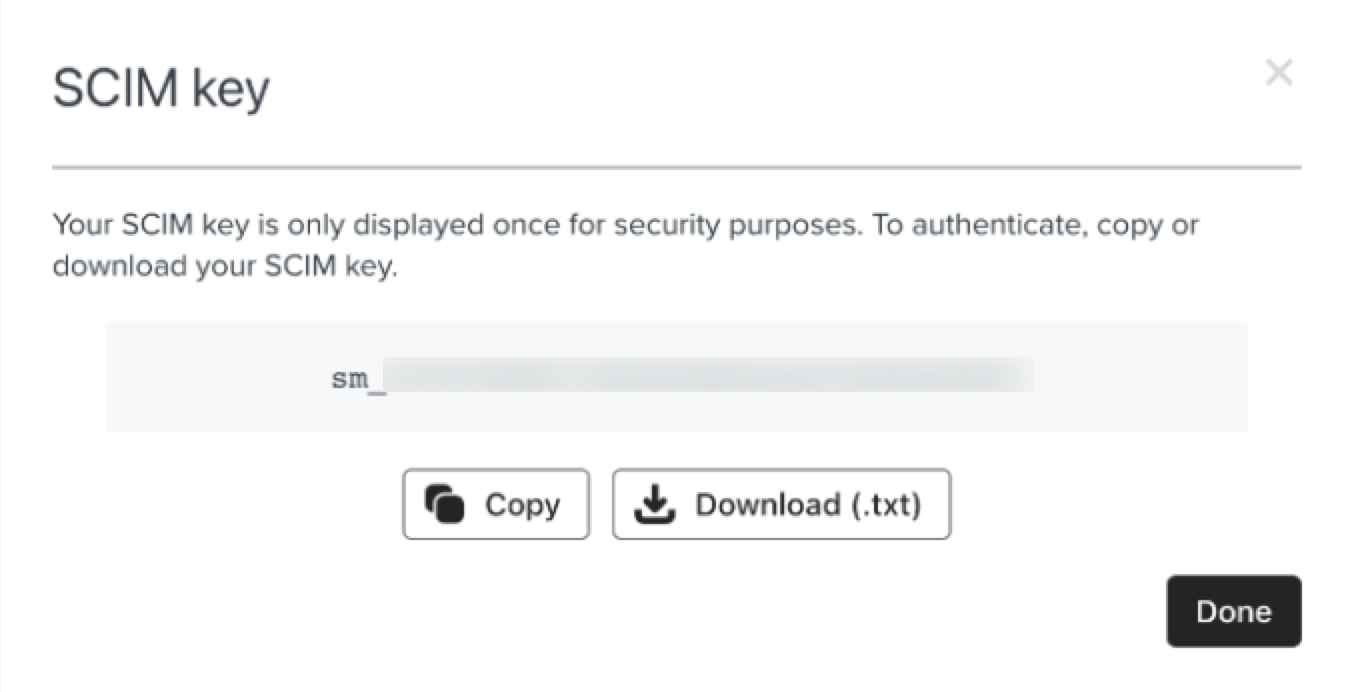 Copy SCIM Key