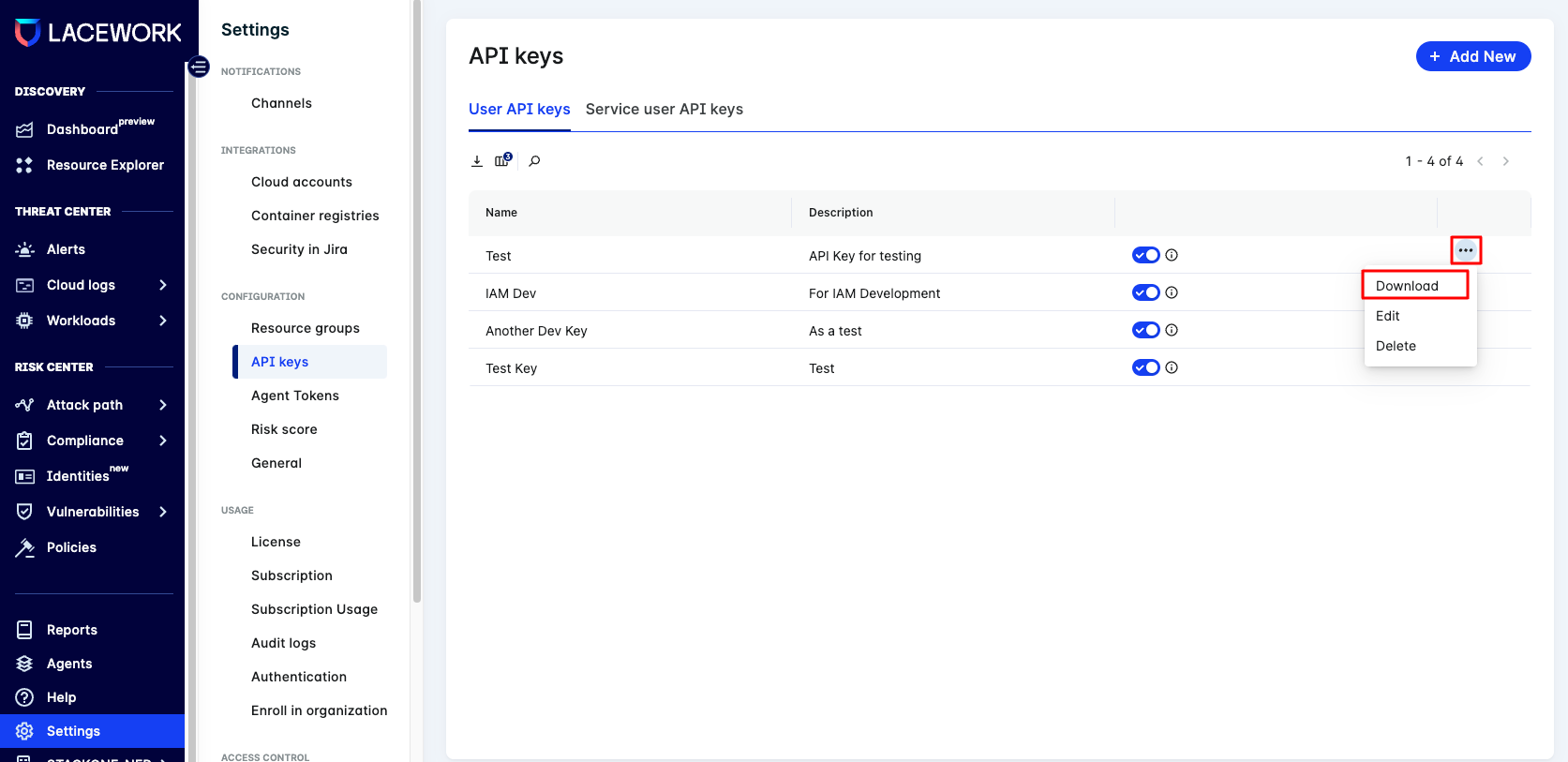 User API Keys
