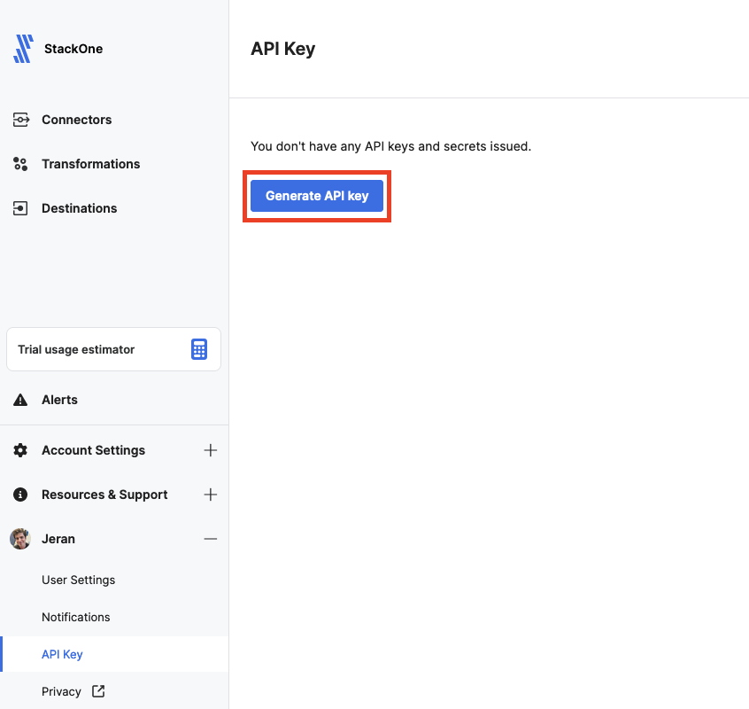 Generate API Key