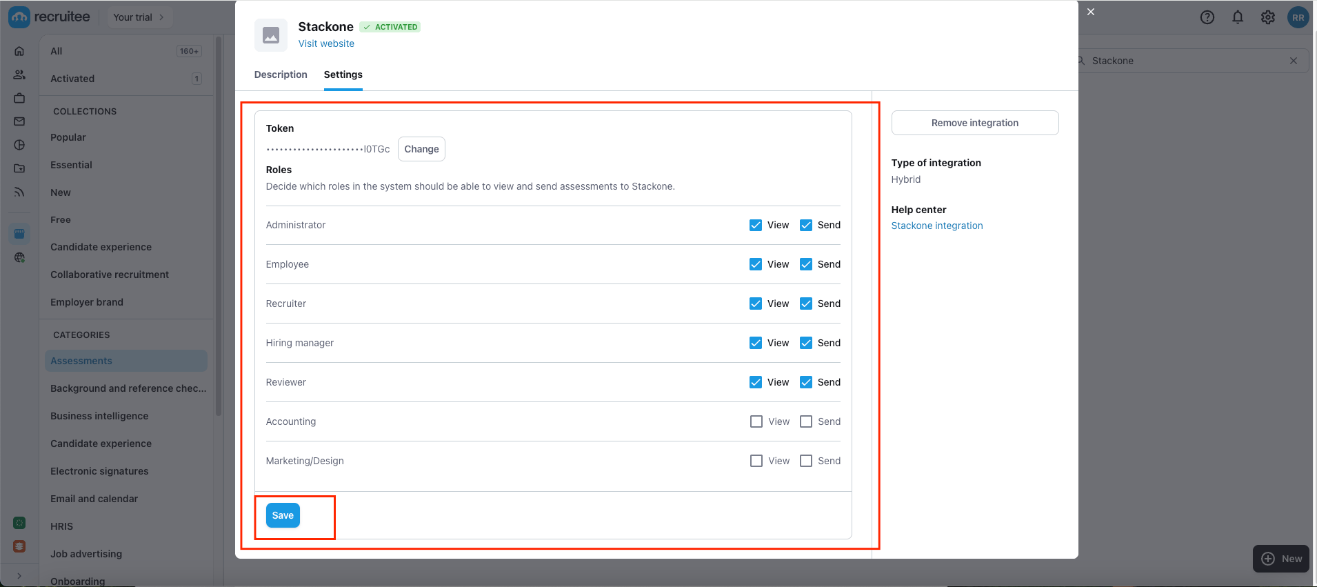 Edit/View Assessment/Background check Status ID