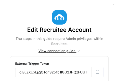 Recruitee User view of External-trigger