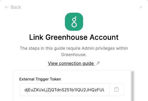 Greenhouse User view of External-trigger