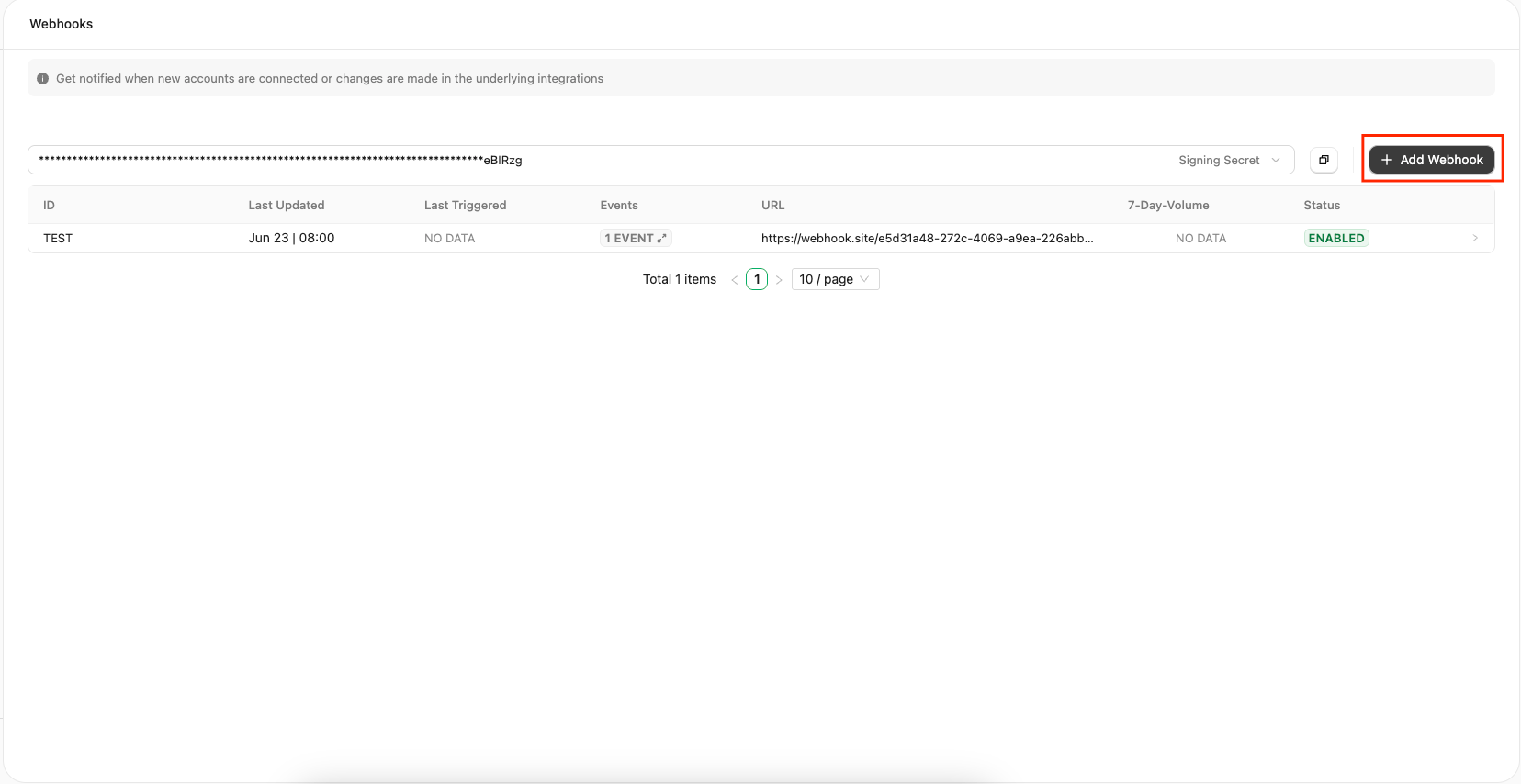 Add Webhook