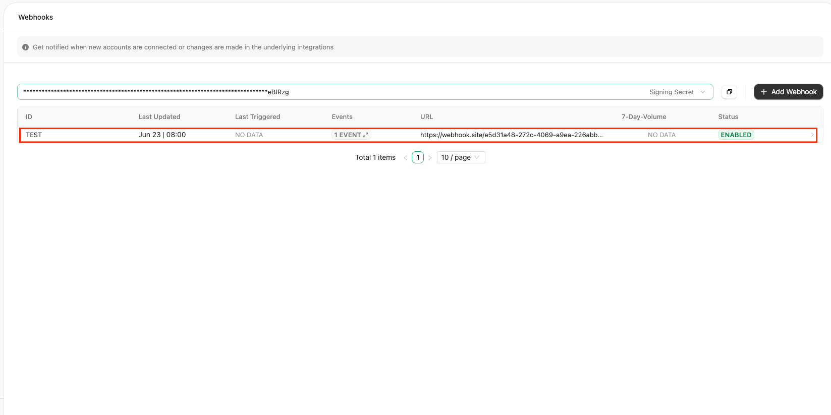Select Webhook