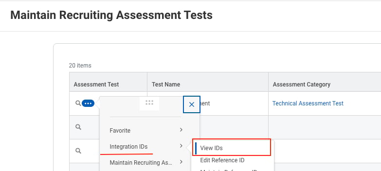 Edit/View Assessment Test ID