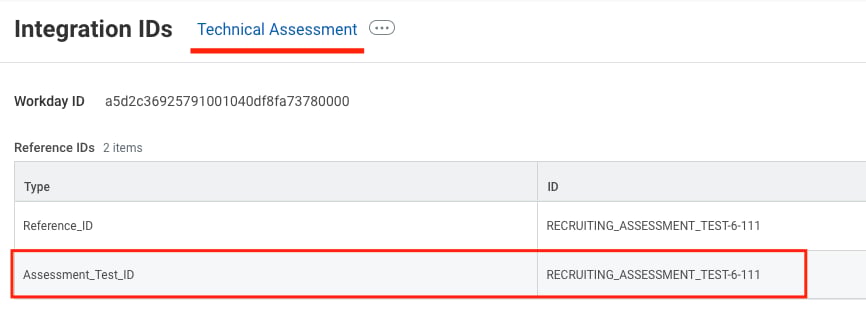 Assessment Test ID