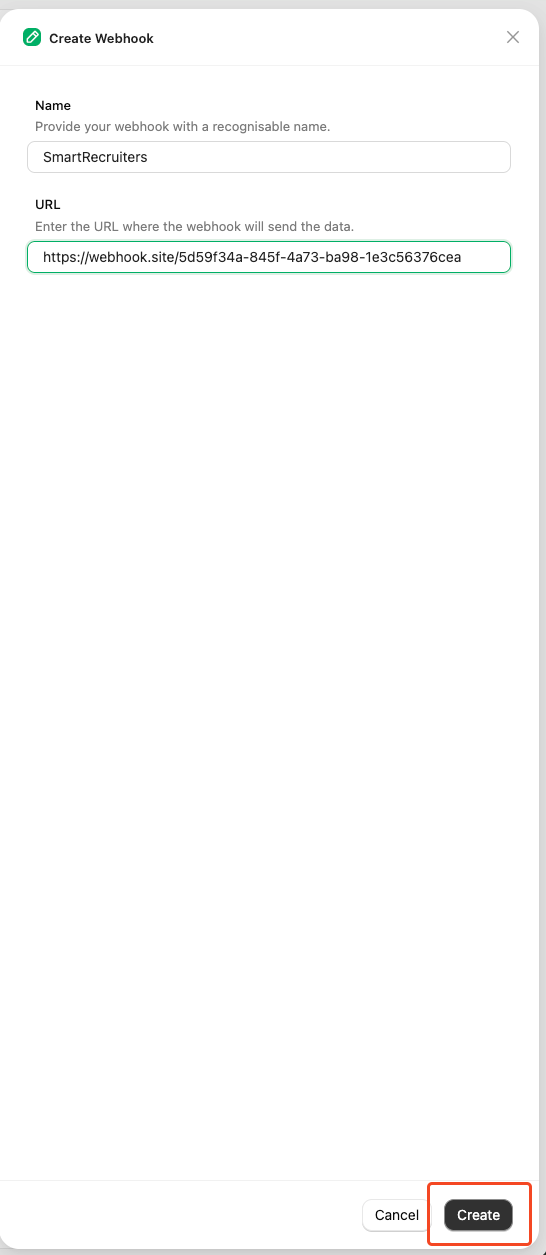 Add Webhook Form