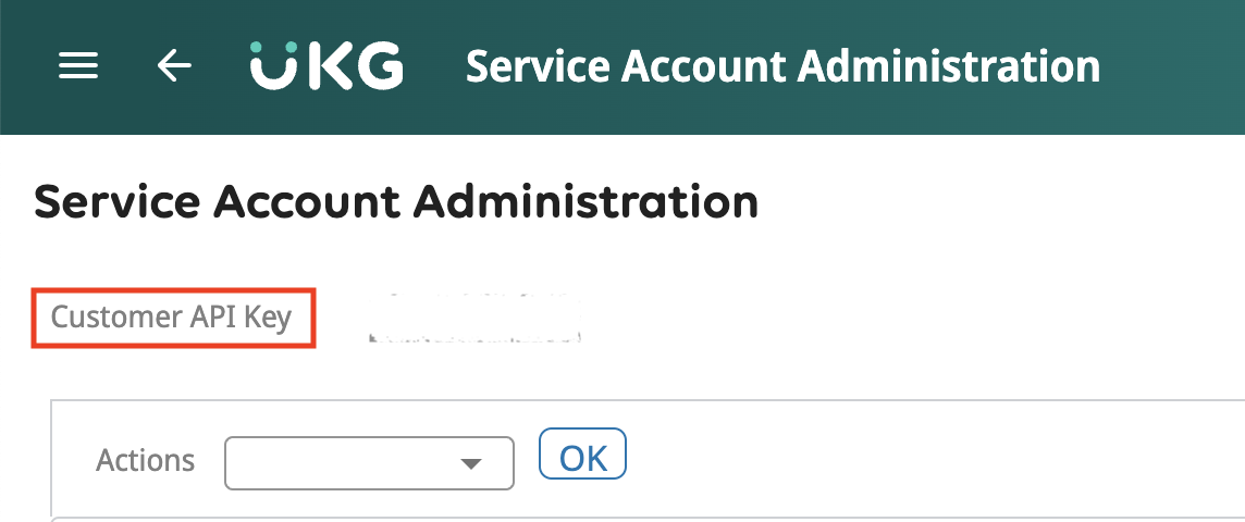 Customer API Key