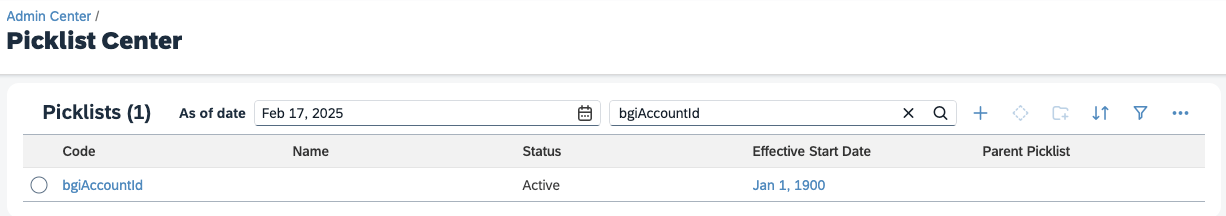 Search for bgiAccountId