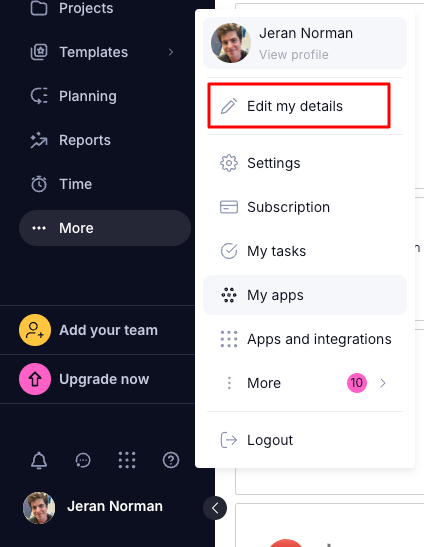 Edit My Details
