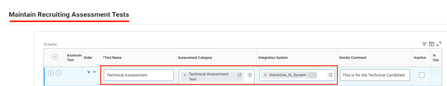 Maintain Assessment Tests
