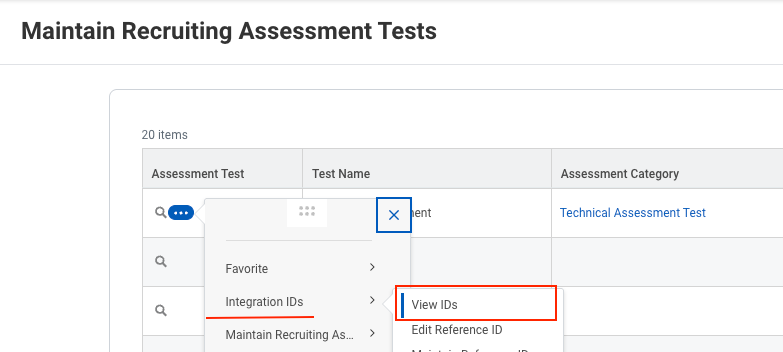 Edit/View Assessment Test ID