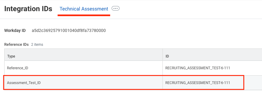 Assessment Test ID
