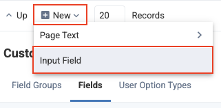 Go to fields tab