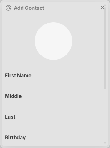 Create Contact Create Contact
