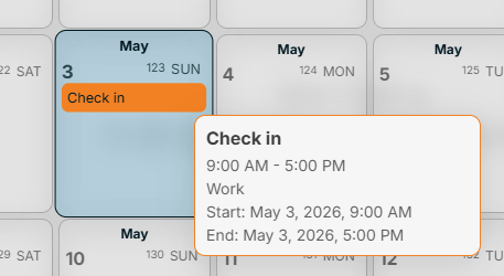 Hover Calendar Hover Calendar