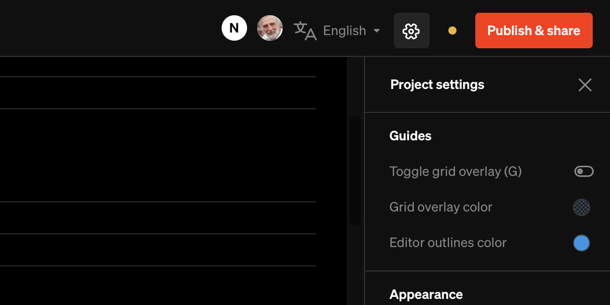 Editor Overview Settings
