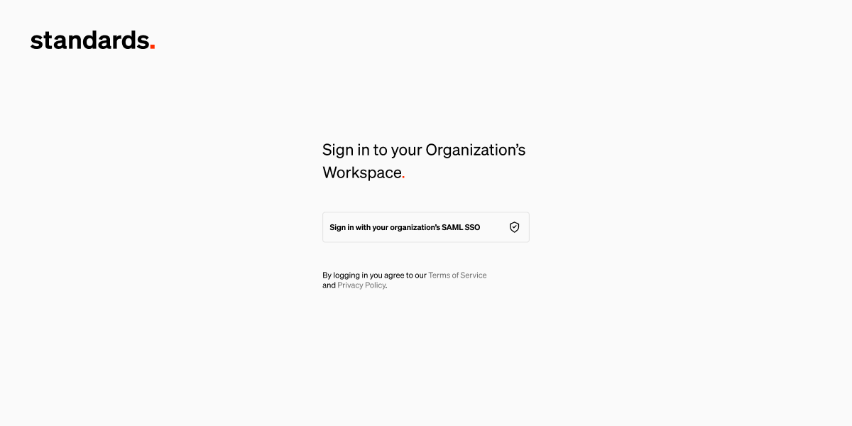 Unique workspace sign in page with just a single SAML SSO sign in button