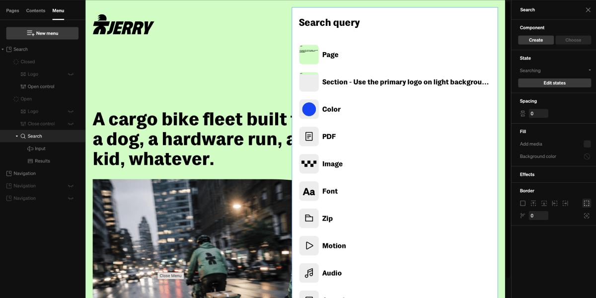 Search Menu