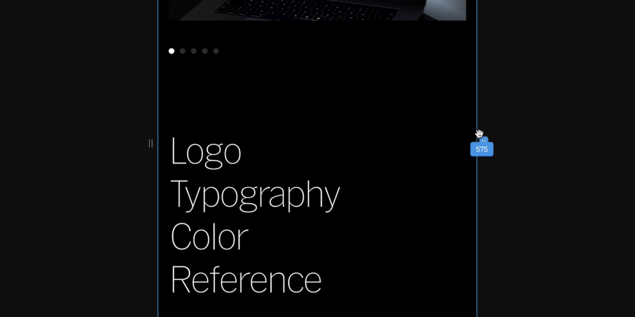 Preview mode of a guideline design with the side grabber being activated in order to change the width
