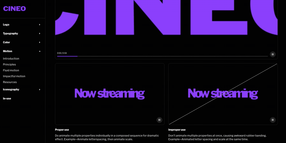 Various looping videos with motion design examples