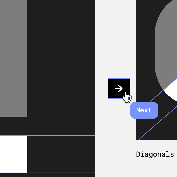 Simple square button with arrow icon