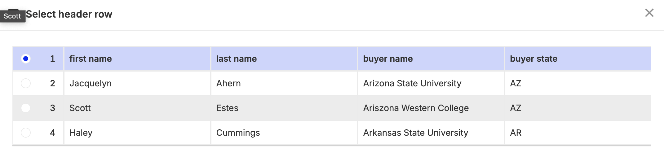 Uploading the conference CSV