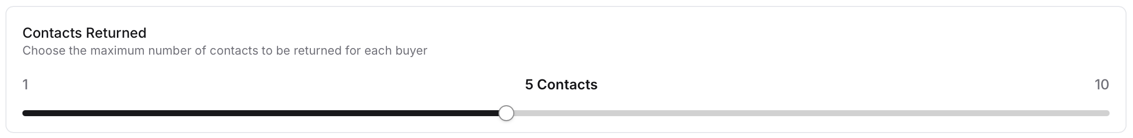 Contacts returned per buyer setting