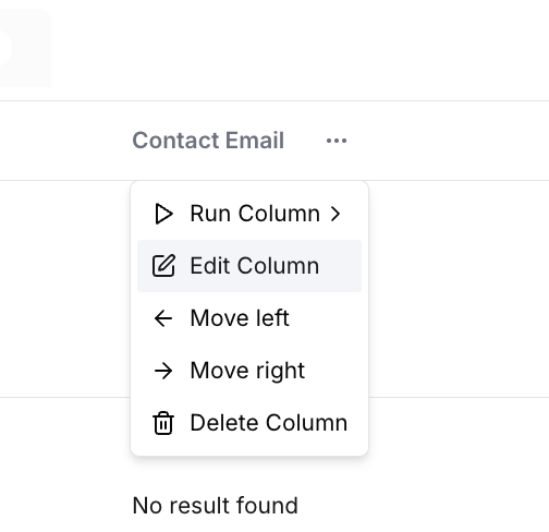 Edit column flow for extracting child entities/fields