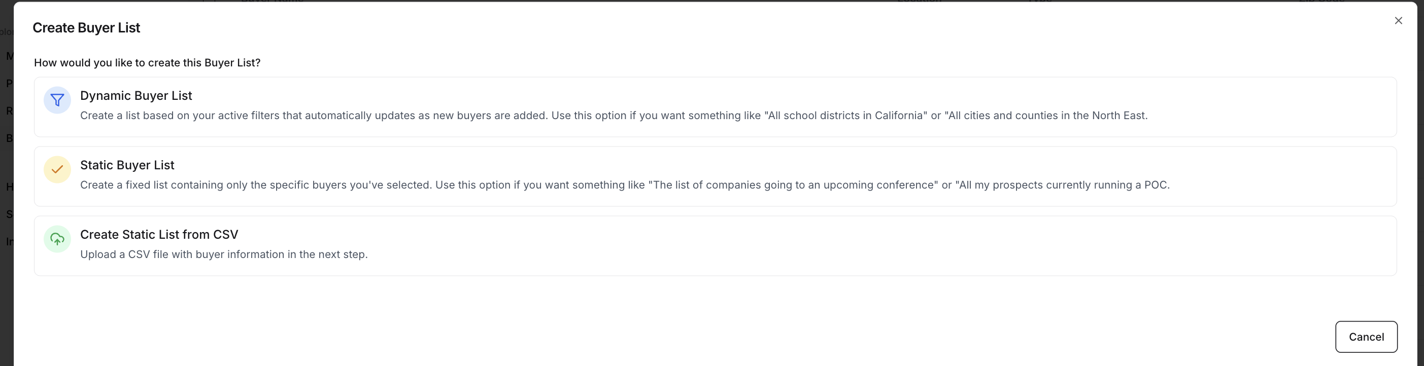 Custom territories upload/configuration screen