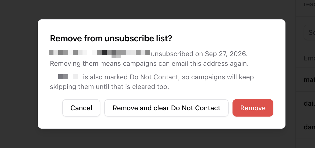 Remove someone from the list — screenshot 9
