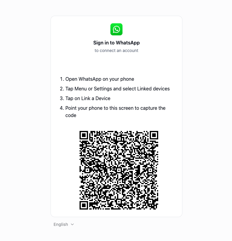 WhatsApp QR code in the link-a-device window