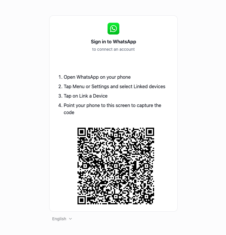WhatsApp QR code in the link-a-device window