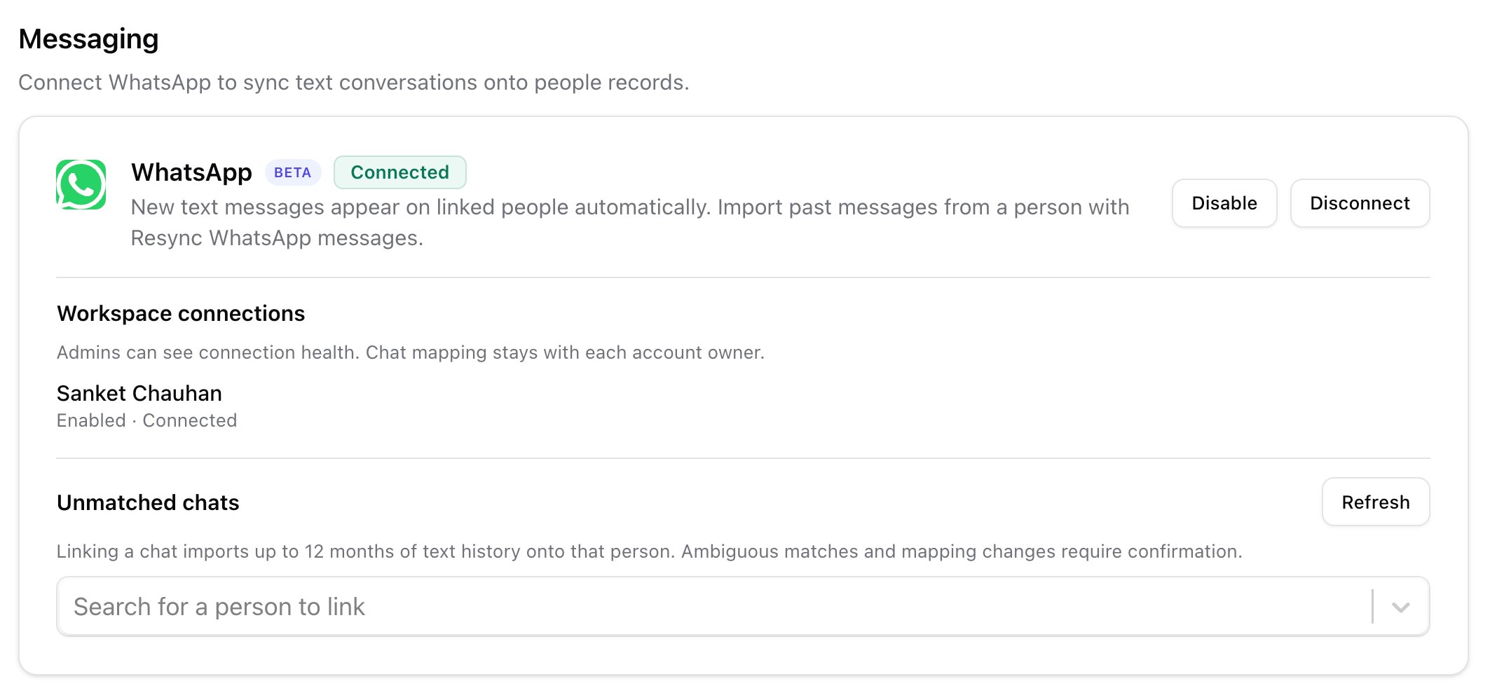 WhatsApp card on VoIP & messaging with Connect