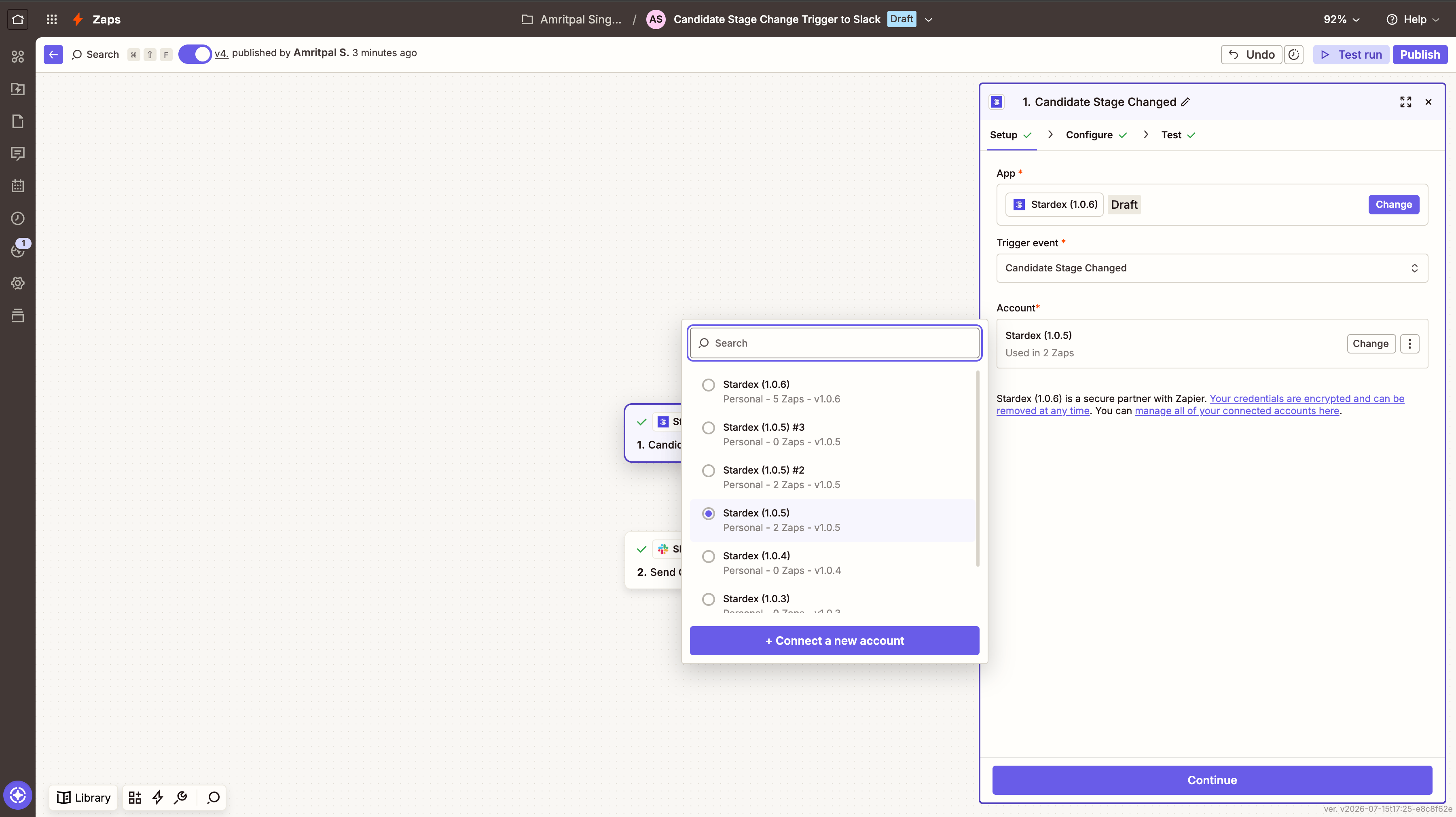 Reconnecting with a new API key — screenshot 30