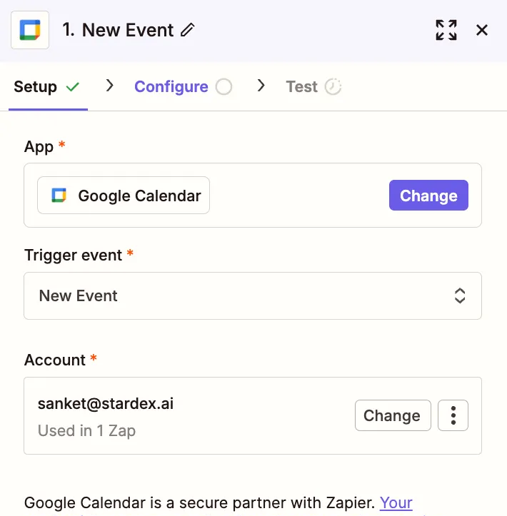 Example with Google Calendar — screenshot 23