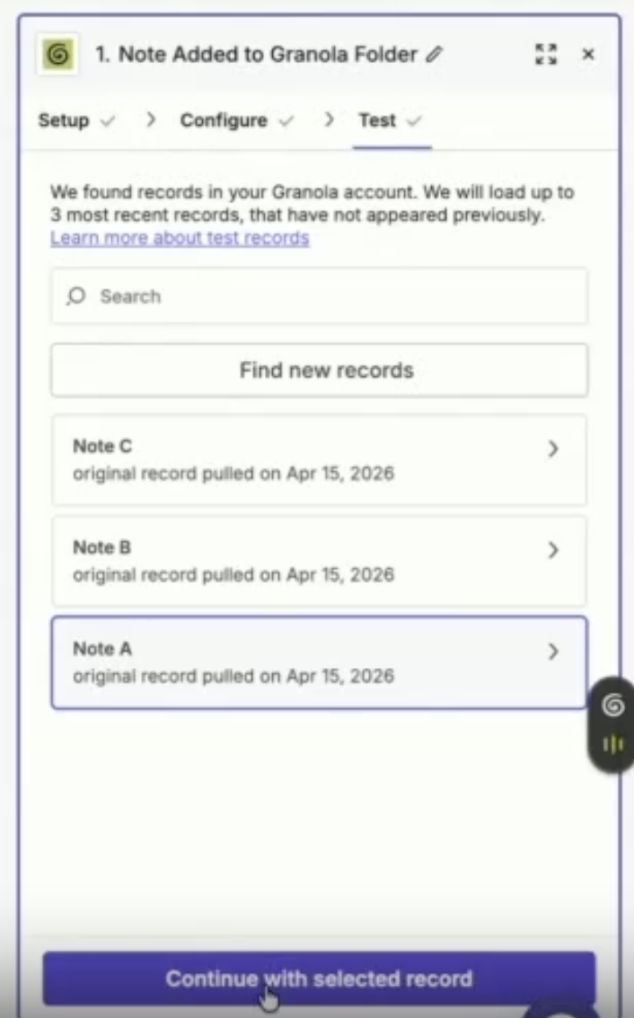 Example with Granola — screenshot 19
