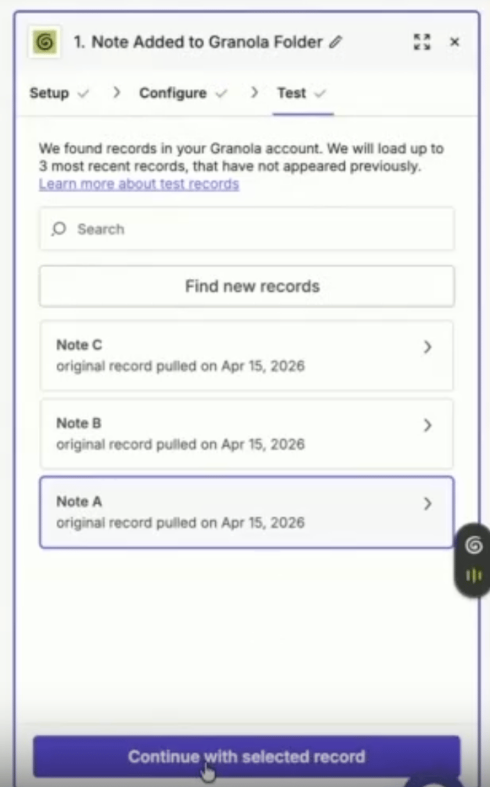 Example with Granola — screenshot 19