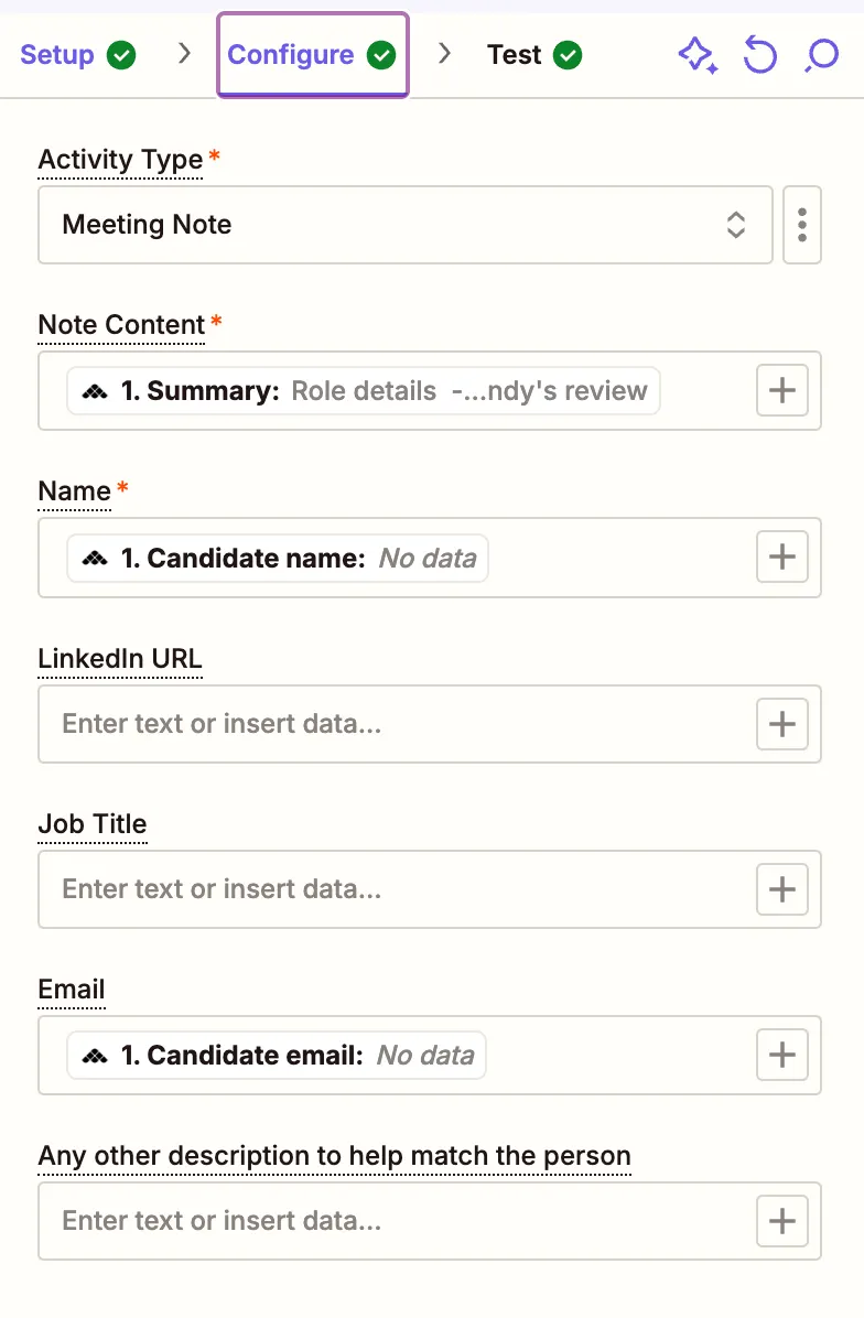 Zapier setup — screenshot 5