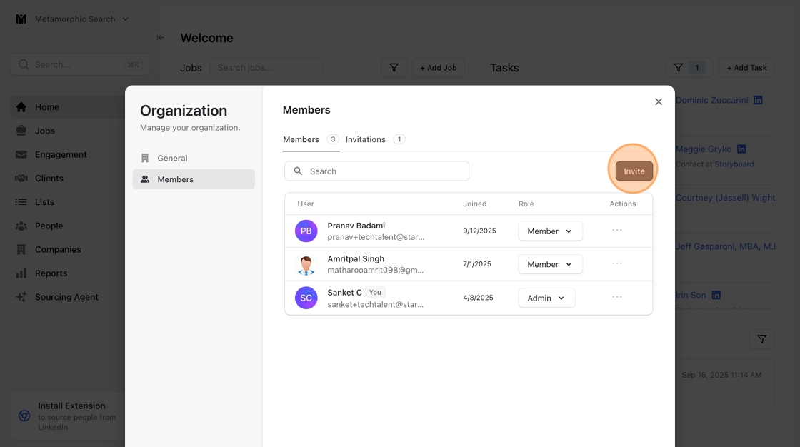 Adding / Removing team members to your account — screenshot 4