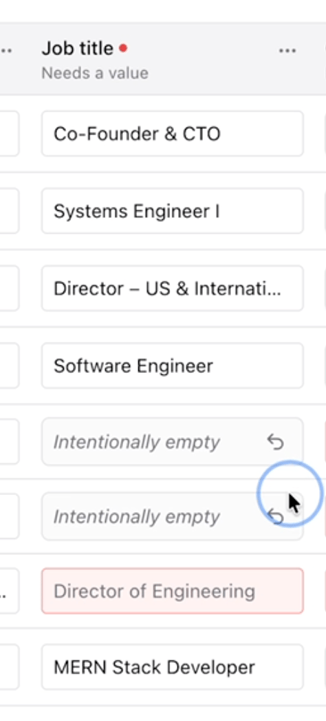Set values as intentionally empty