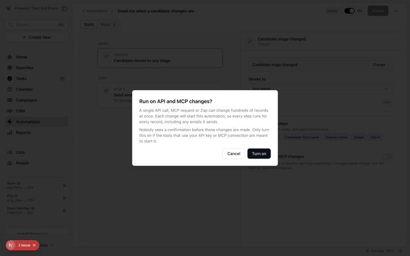 Turning it on for an automation — screenshot 3