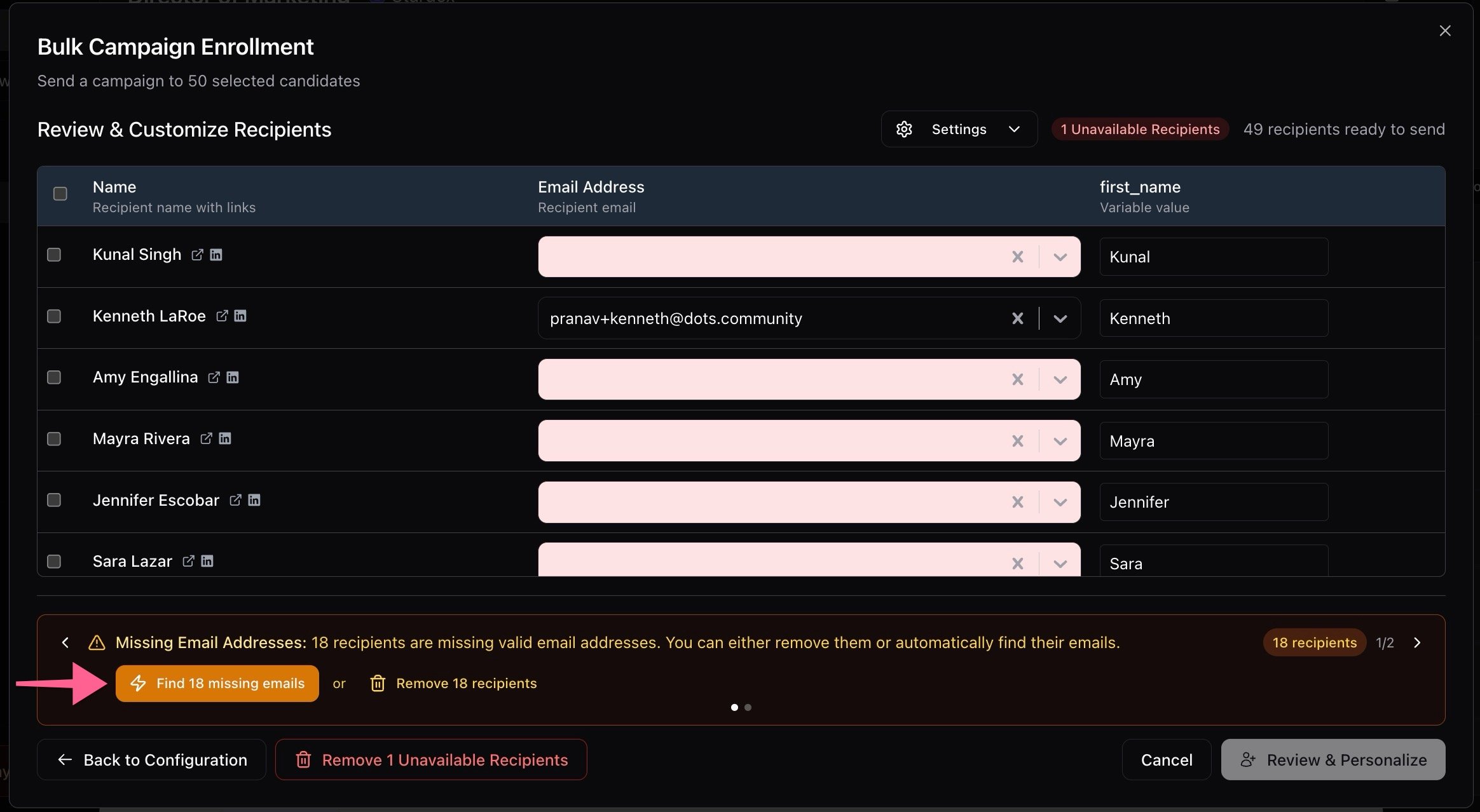 Bulk emailing candidates or clients — screenshot 4