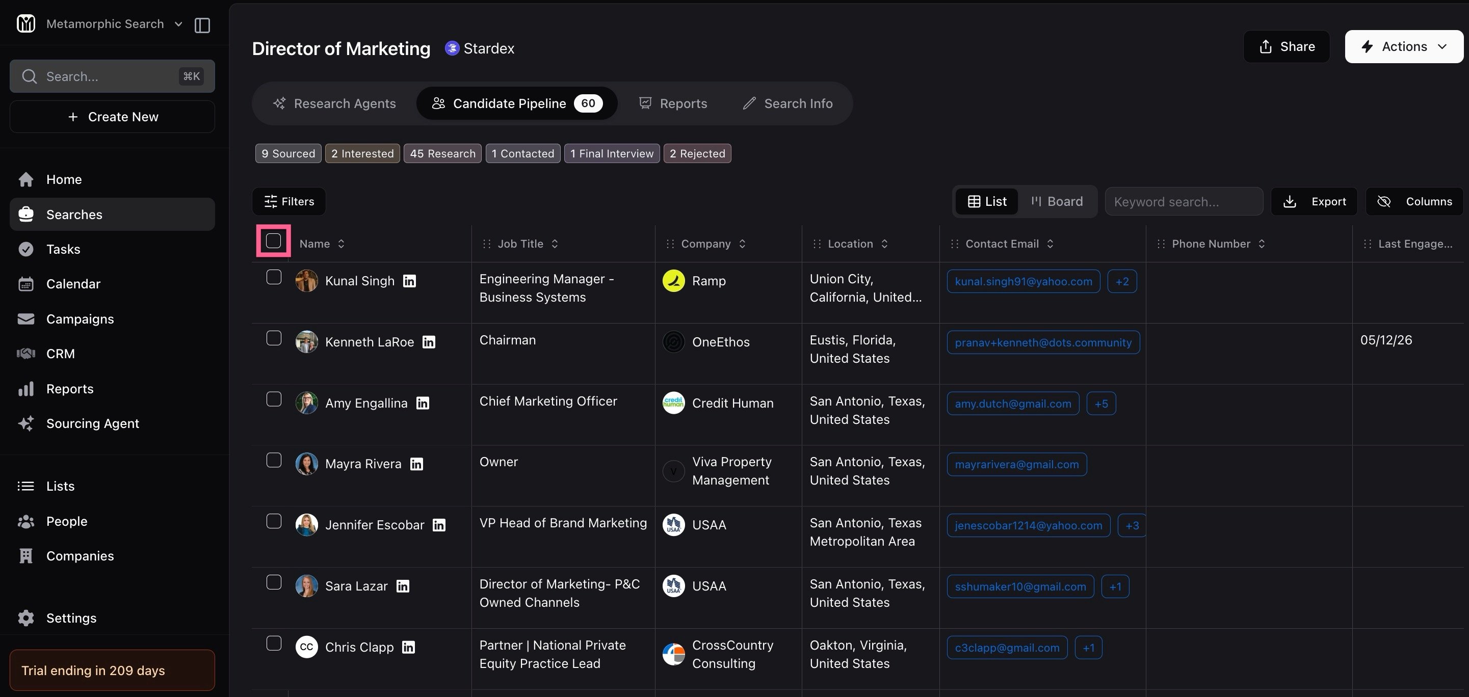 Bulk emailing candidates or clients — screenshot 1