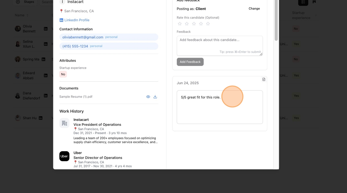How does a client use the sharable link? — screenshot 16
