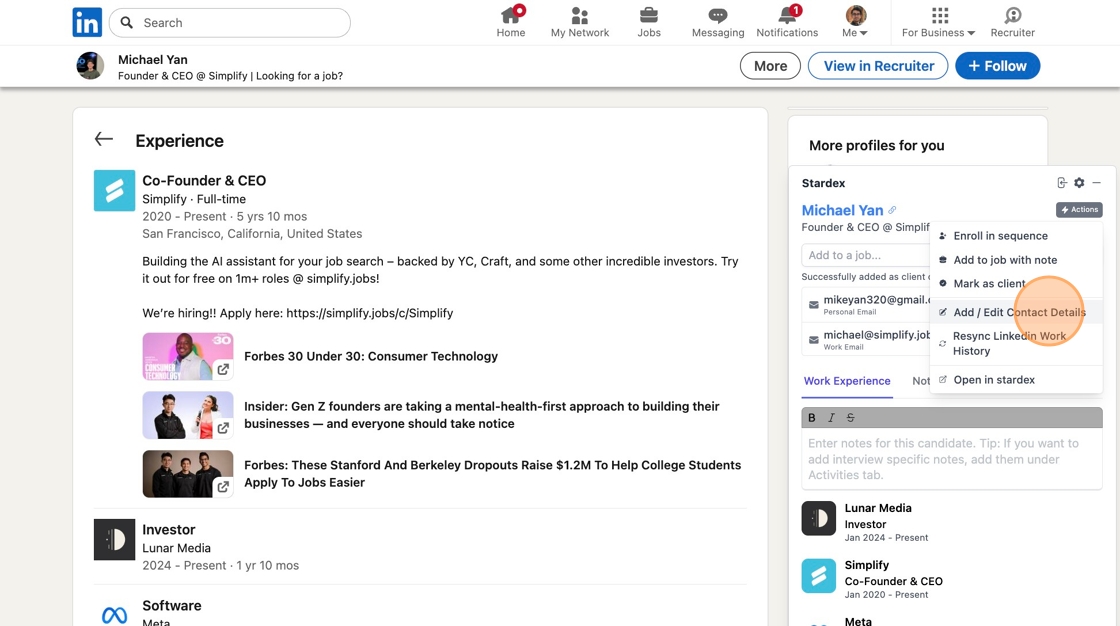 One-click sourcing via Chrome extension — screenshot 6