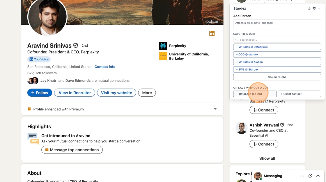 One-click sourcing via Chrome extension — screenshot 3