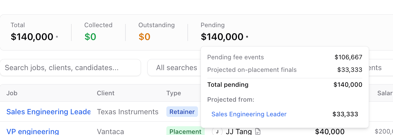 Fee event totals — screenshot 8